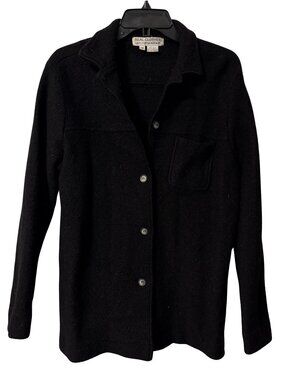 Vintage 90s Saks Fifth Avenue Real Clothes Black 100% Wool Cardigan Jacket M